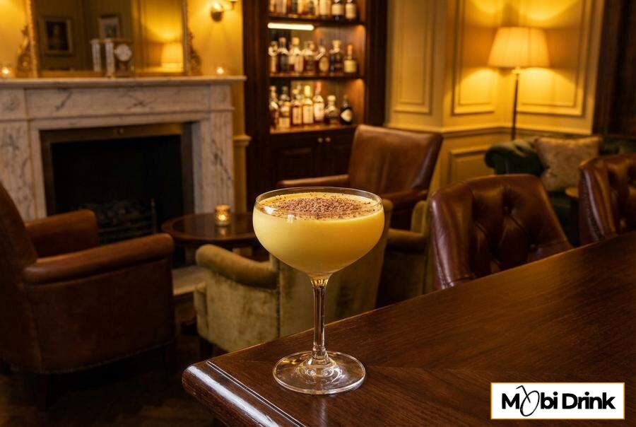 Wykwintny drink Ambrosia z brandy i adwokatem