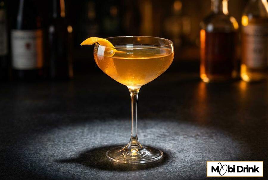 Złocisty drink Angel Face w kieliszku