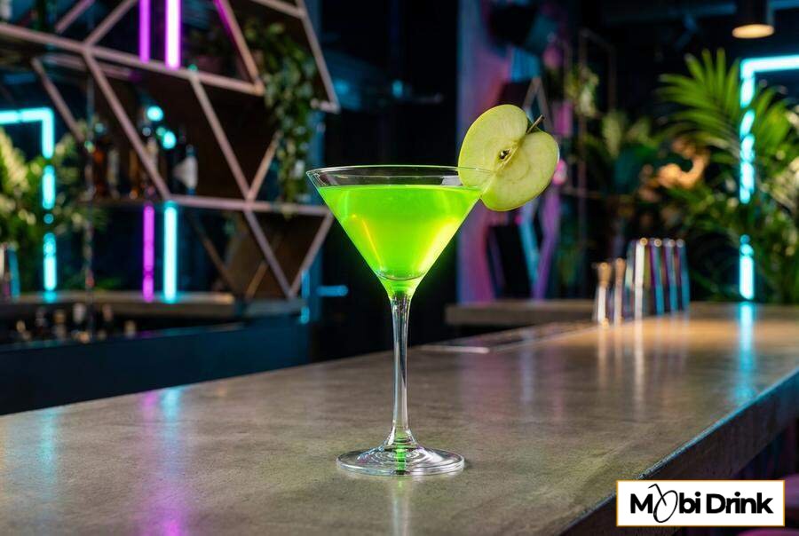 Zielony drink Appletini z jabłkiem