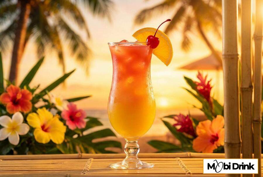 Egzotyczny drink Bahama Mama z owocami