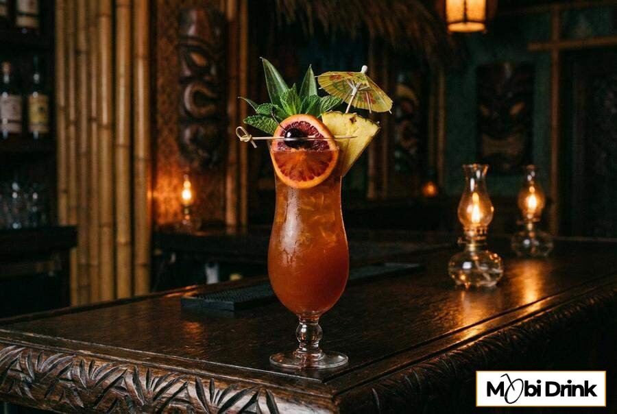 Egzotyczny drink Bahama Mama w stylu tiki