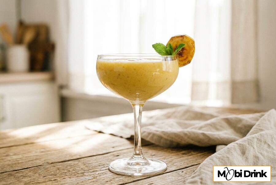Gęste bananowe daiquiri w kieliszku