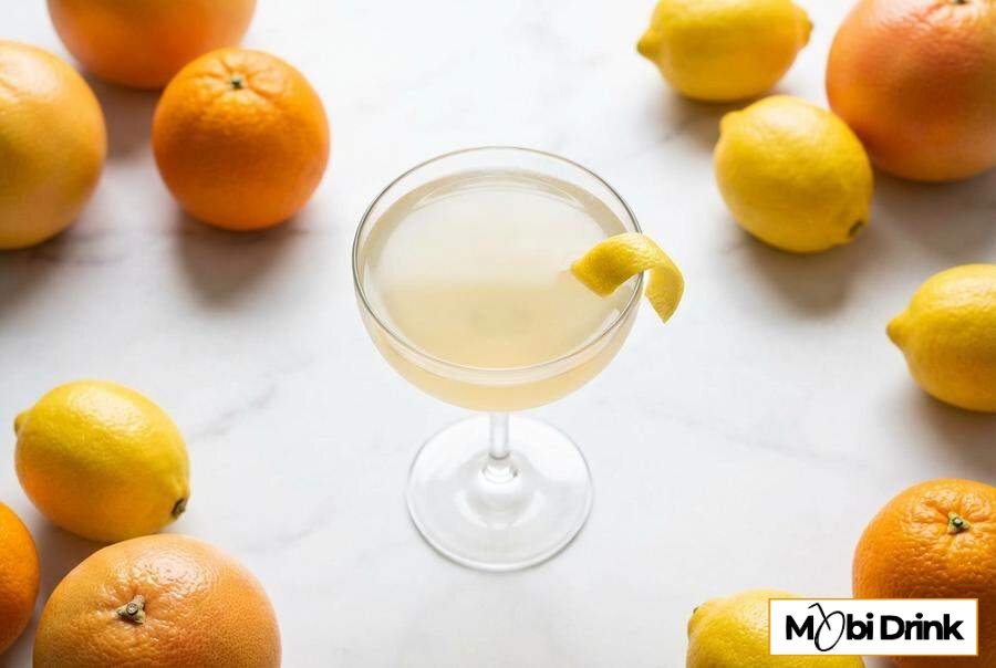 Mocny drink Between the Sheets w kieliszku coupe