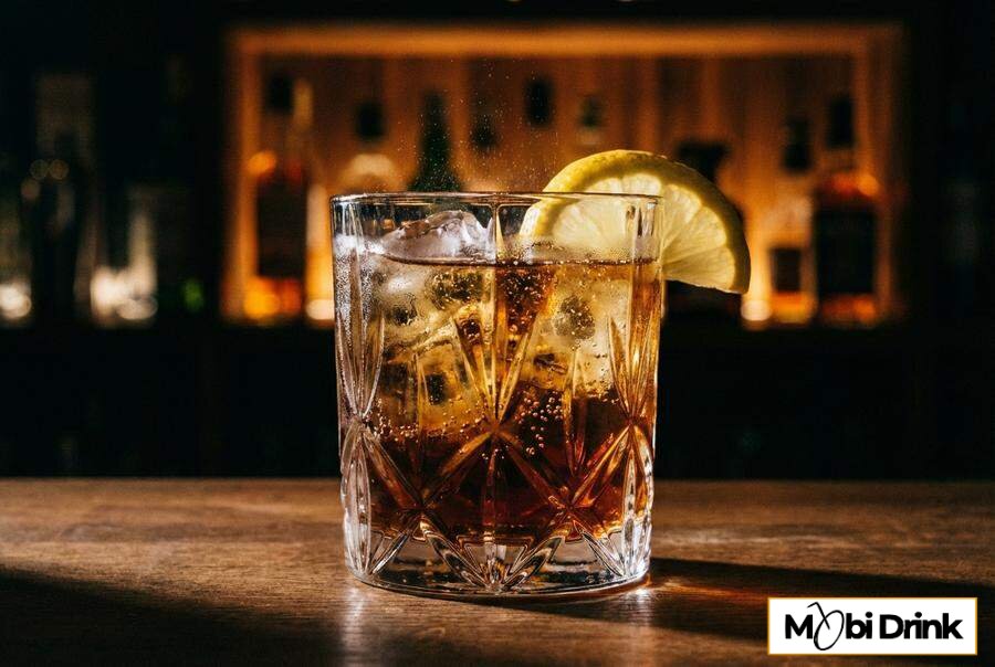 Prosty drink bimber z colą i cytryną