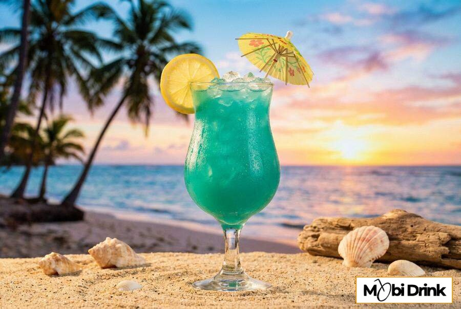 Turkusowy drink Błękitne Limoncello z curacao