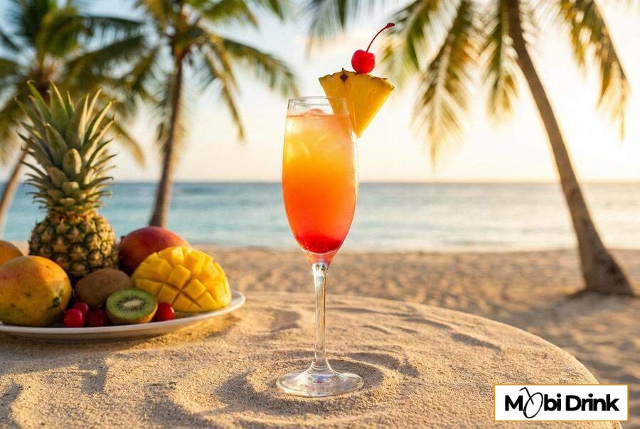 Różowa Blushing Mimosa z ananasem