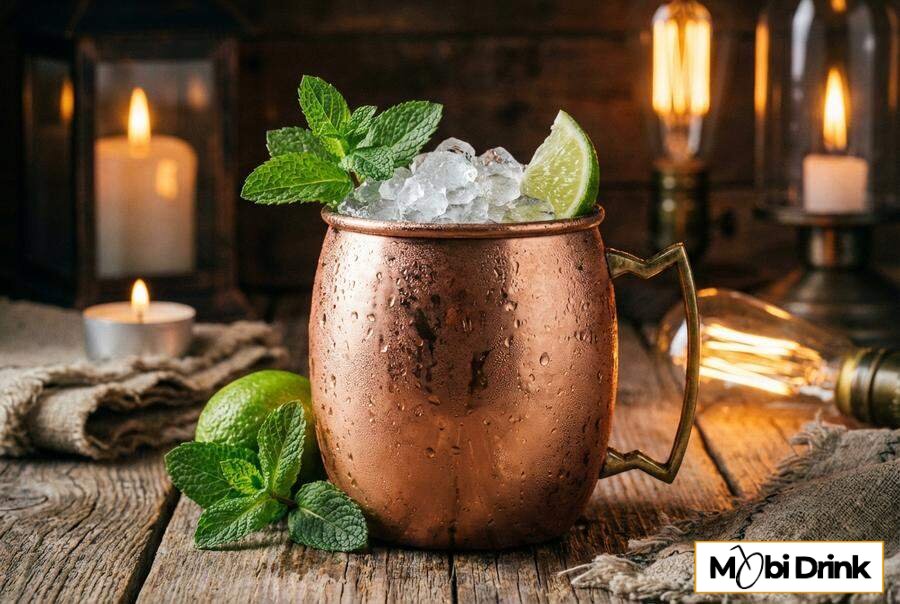 Koktajl Bombay Mule w miedzianym kubku