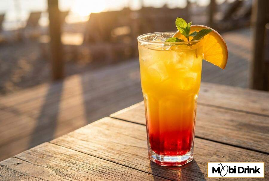Warstwowy drink z sokiem pomarańczowym