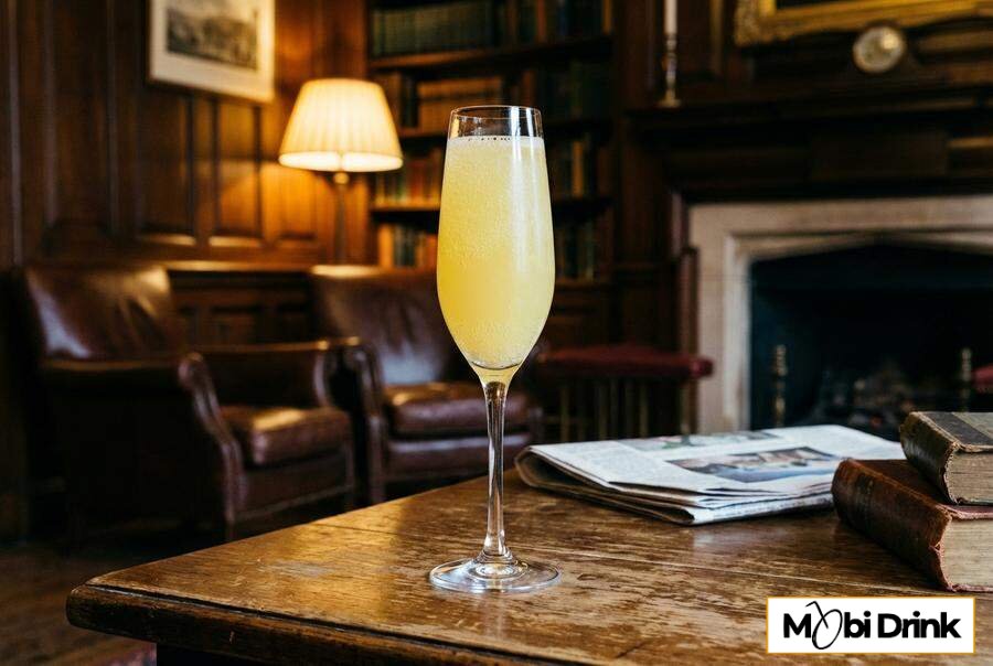 Koktajl Buck's Fizz w kieliszku typu tulipan