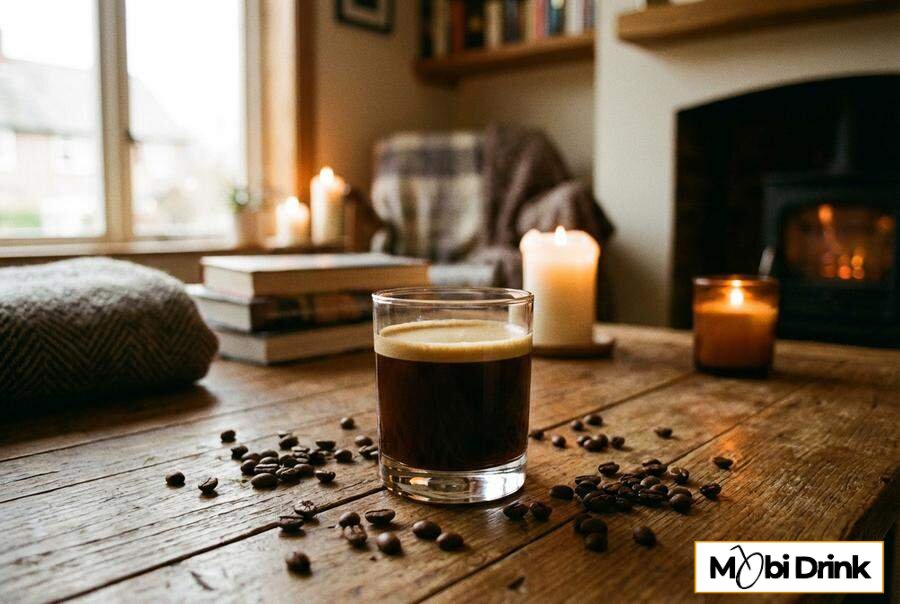 Kawowy drink Caffe Malibu z ziarnami kawy