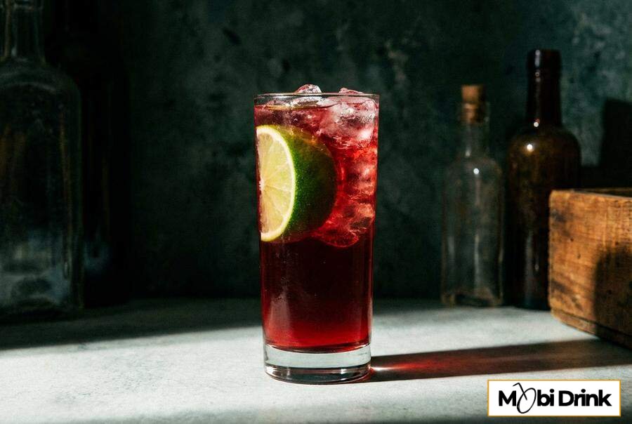 Czerwony drink z wódką i sokiem żurawinowym