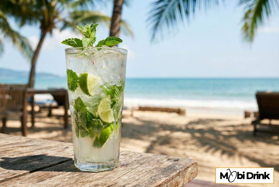 Orzeźwiające kokosowe Mojito z limonką i miętą