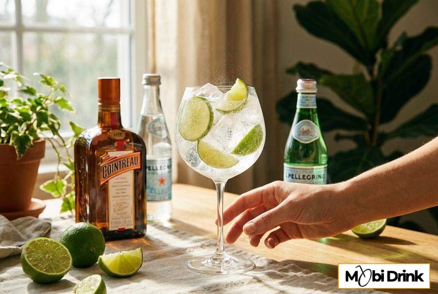 Orzeźwiający Cointreau Fizz z limonką i lodem