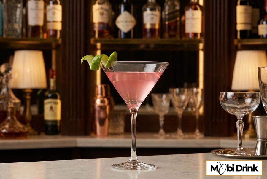 Różowy drink Cosmopolitan w kieliszku