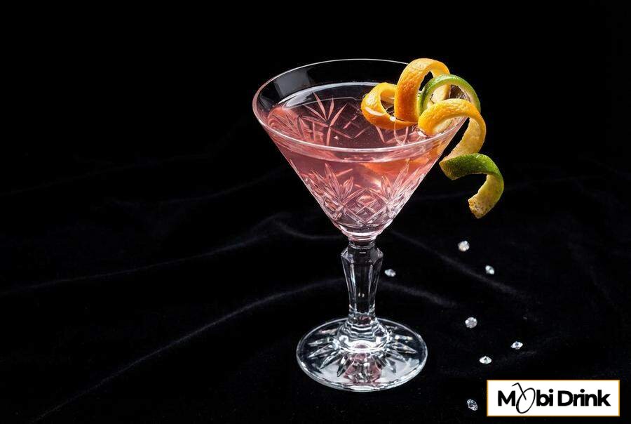 Różowy drink Cosmopolitan w kieliszku