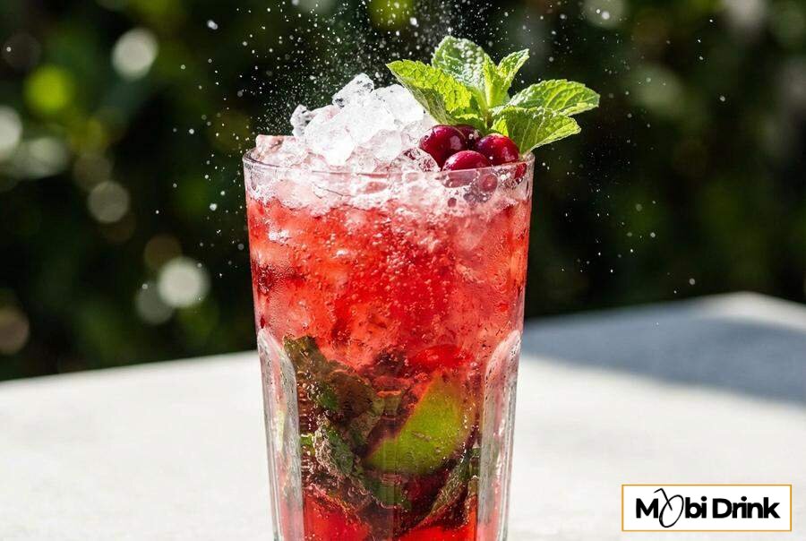 Mojito żurawinowe z dużą ilością mięty