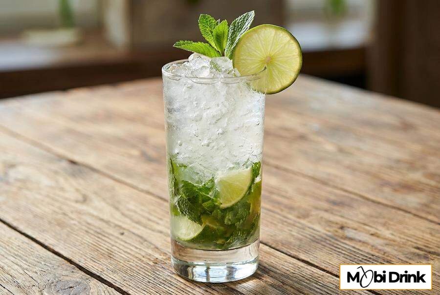Cytrynowe Mojito z miętą i kruszonym lodem