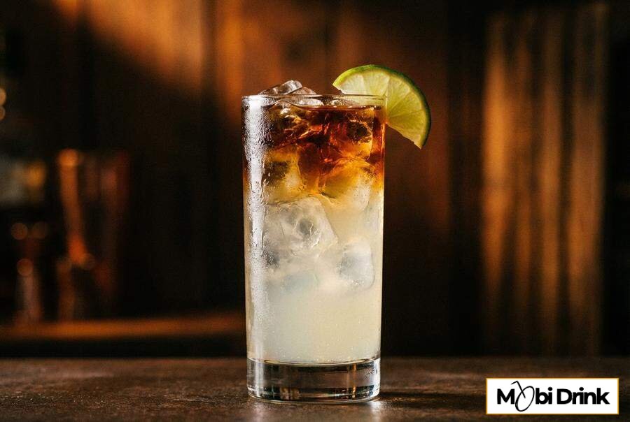 Dark n Stormy drink z ciemnym rumem i imbirem