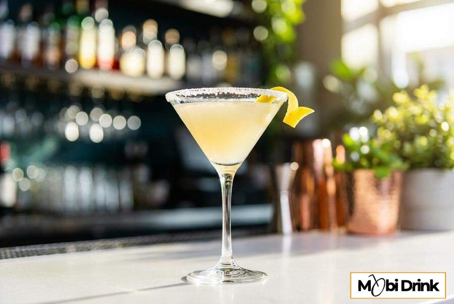 Cytrynowe Lemon Drop Martini z cukrem na brzegu