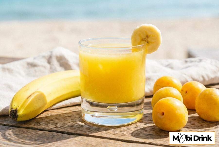Słodki drink mirabelkowy z sokiem bananowym