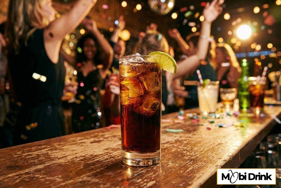 Prosty drink orzechówka z colą i limonką