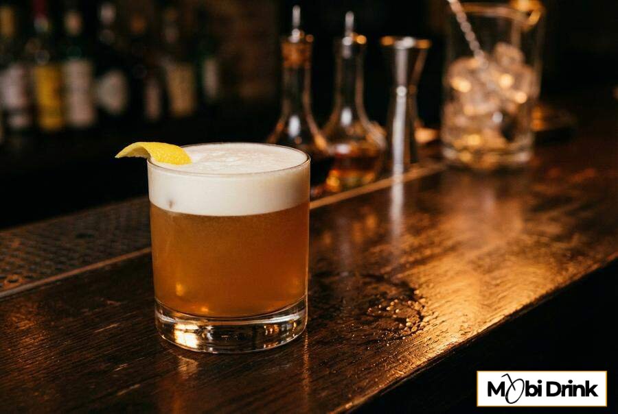 Elegancki drink Pigwowy Sour z pianką