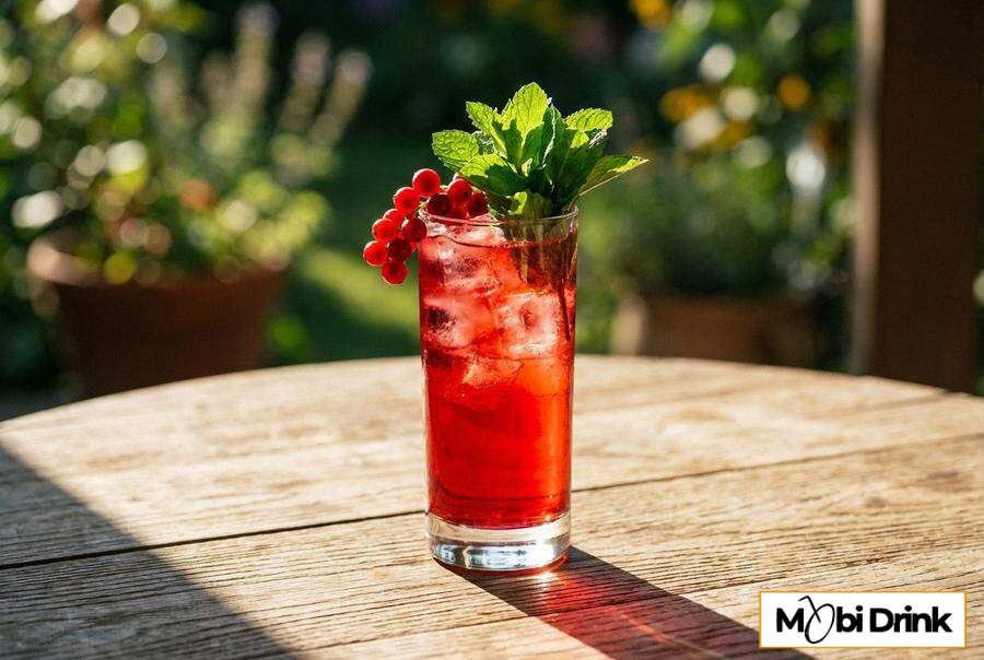 Czerwony drink z Żołądkową i sokiem żurawinowym