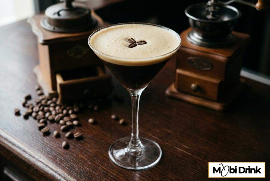 Espresso Martini z ziarnami kawy
