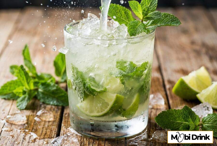 Drink z kruszonym lodem i miętą