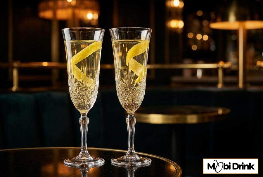 Klasyczny drink French 75 z ginem i szampanem
