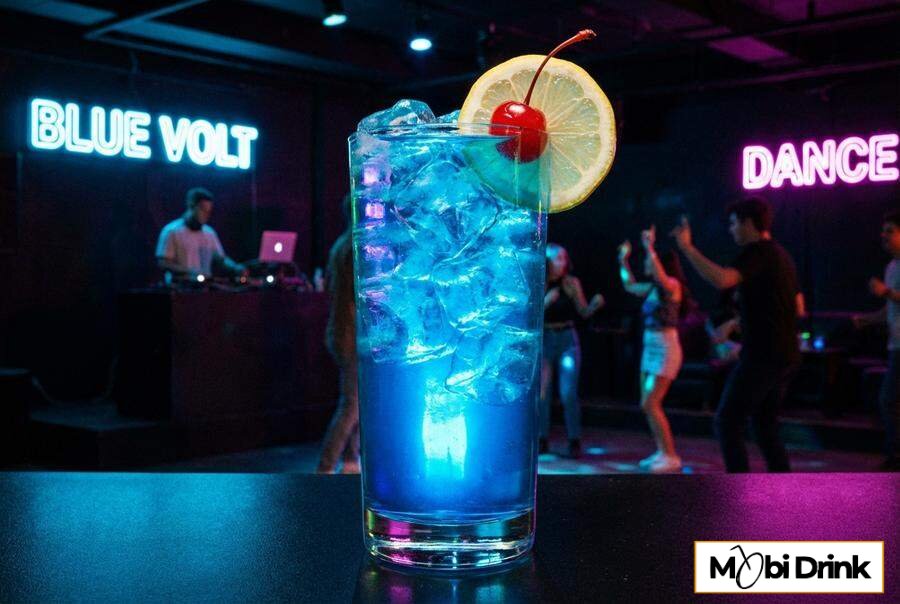 Niebieski drink z ginem i blue curacao