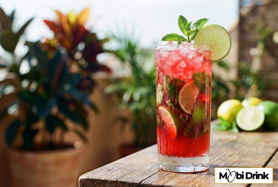 Granatowe Mojito z miętą i limonką