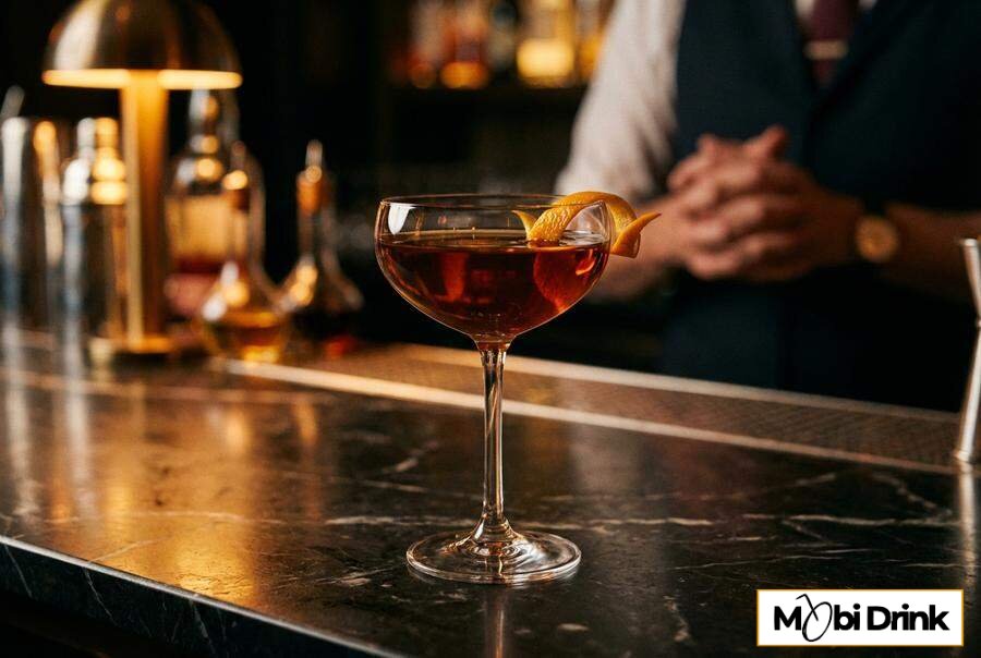 Klasyczny drink Hanky Panky w kieliszku coupe