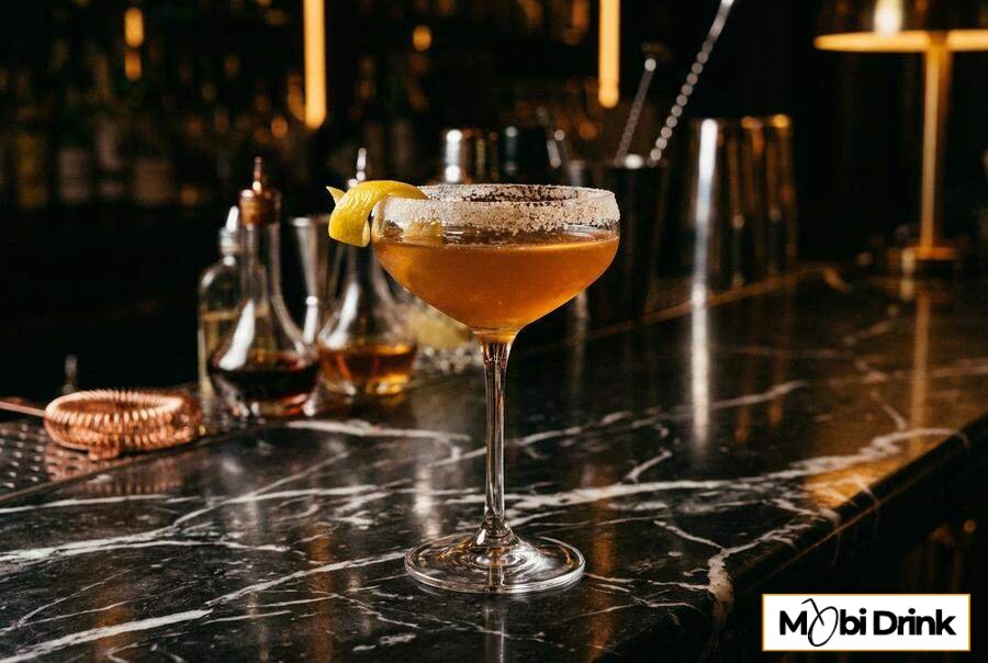 Klasyczny drink Hennessy Sidecar w kieliszku coupe