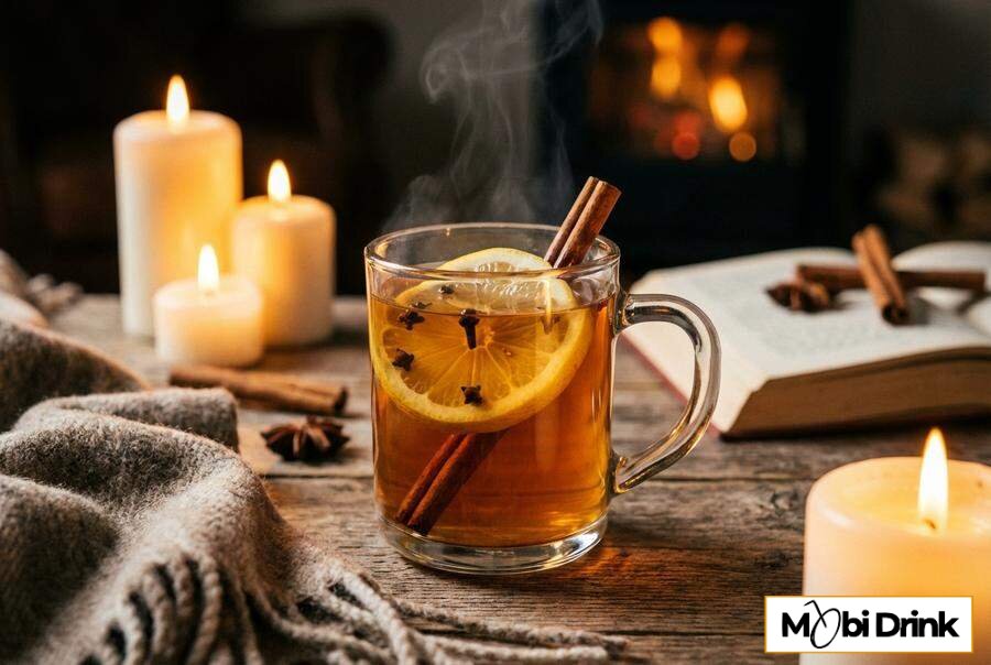 Gorący napój Hot Toddy z przyprawami korzennymi