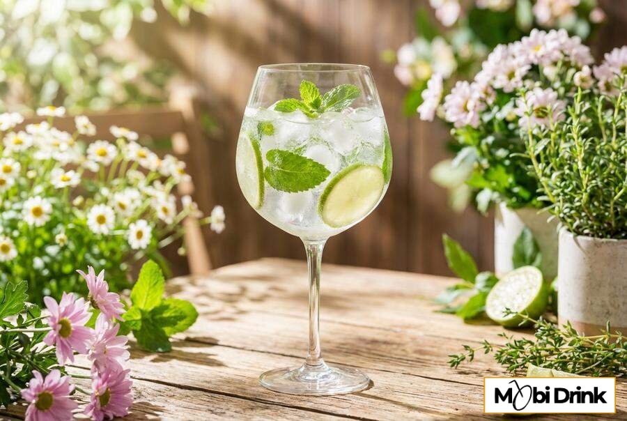Jasny drink z miętą i bzem