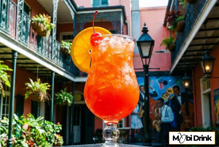 Hurricane drink w charakterystycznym kieliszku