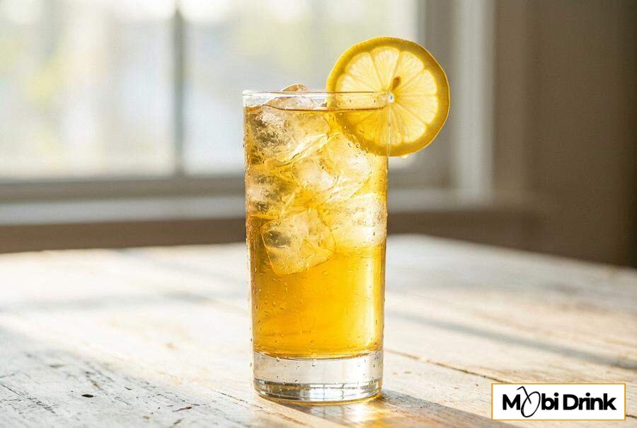 Szklanka z drinkiem Jack Honey Lemonade i cytryną