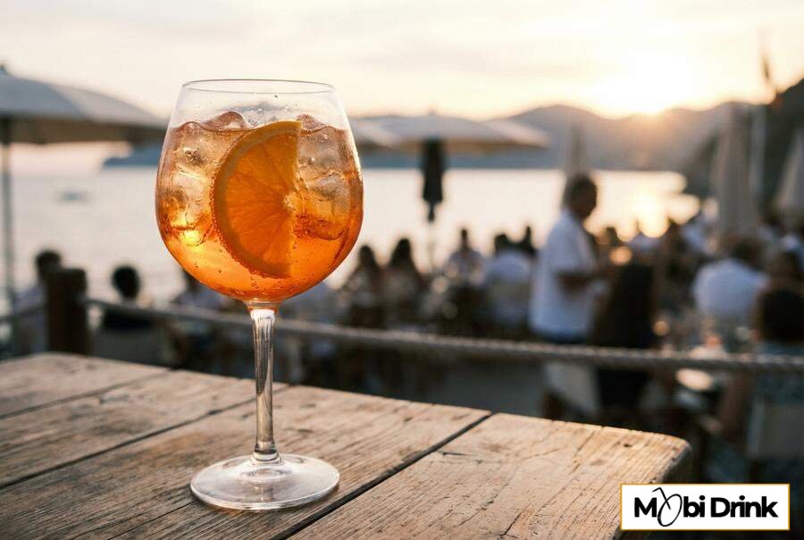 Orzeźwiający Jameson Orange Spritz w kieliszku do wina