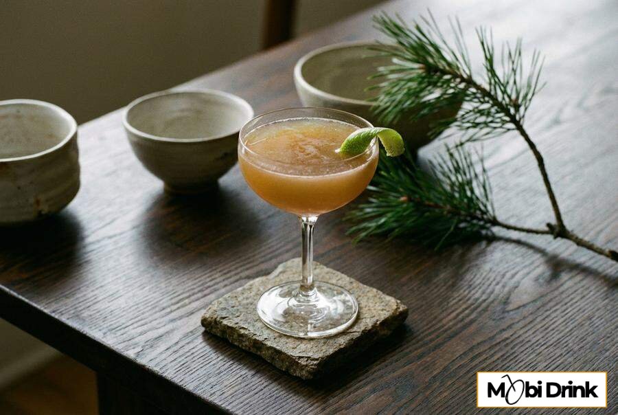 Japanese Cocktail z syropem orgeat w coupe