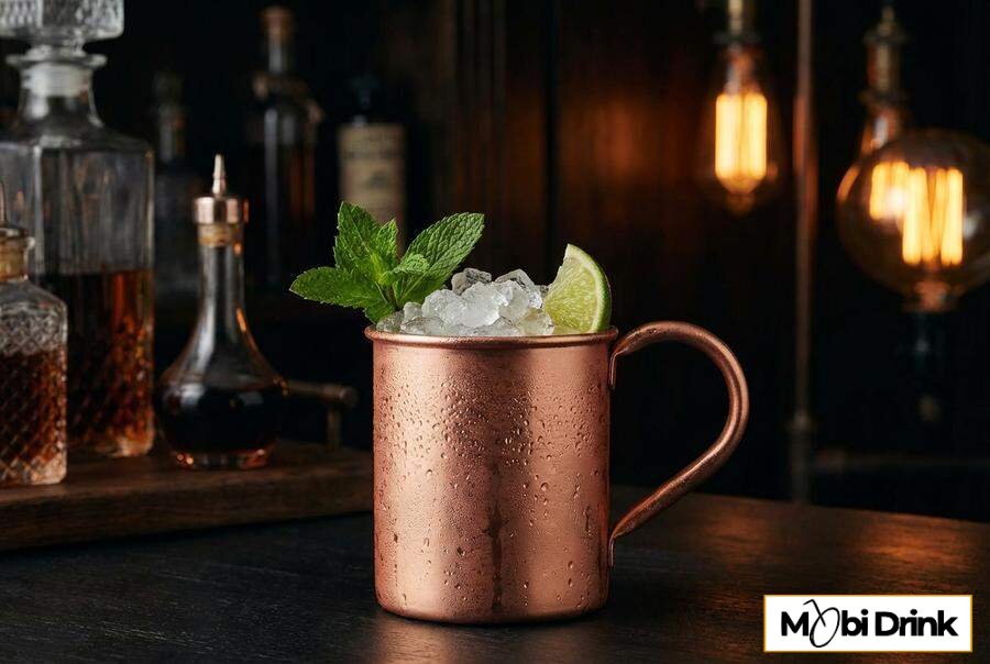 Kentucky Apple Mule w miedzianym kubku z miętą