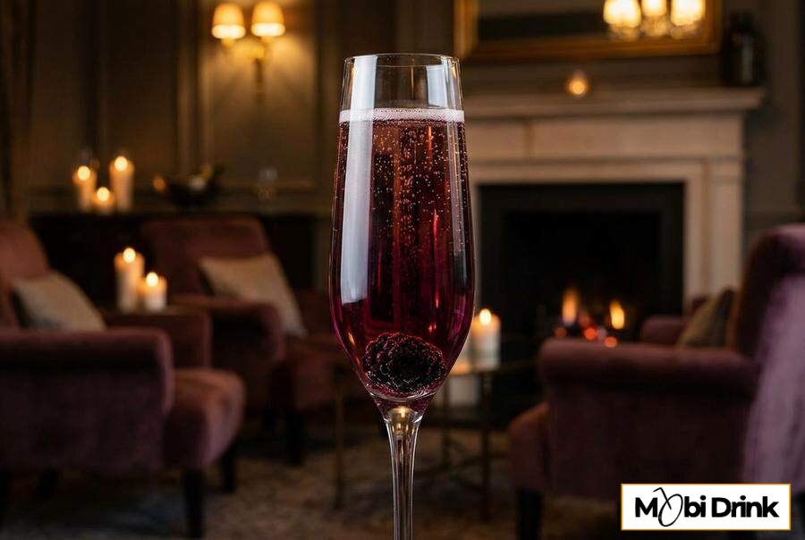 Ekskluzywny drink Kir Royal z likierem porzeczkowym