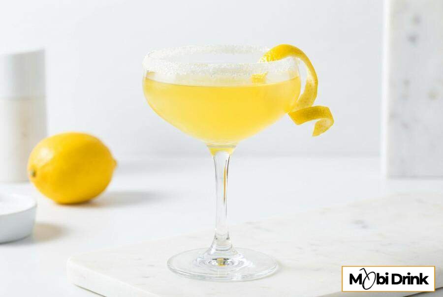 Cytrynowe Lemon Drop Martini z cukrem na szkle