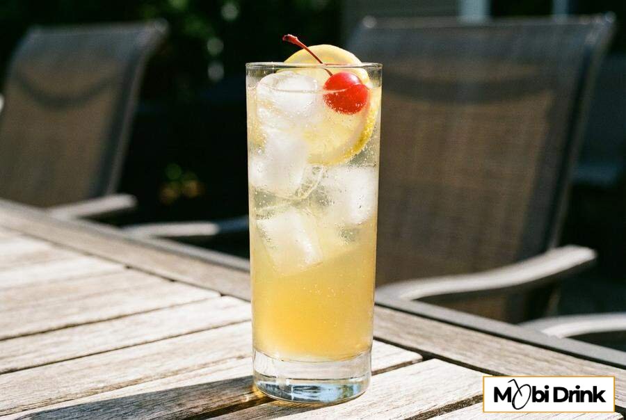 Wysoki drink Limoncello Collins z wodą gazowaną