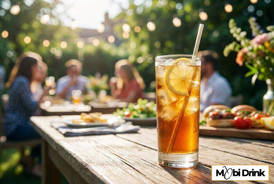 Wysoka szklanka Long Island Iced Tea z cytryną