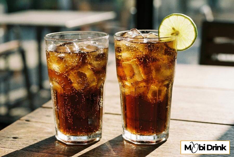 Prosty drink malibu z colą i limonką