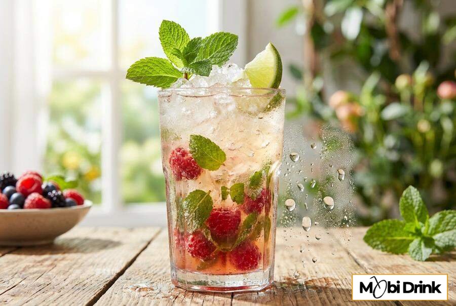 Orzeźwiające Malinowe Mojito z kruszonym lodem