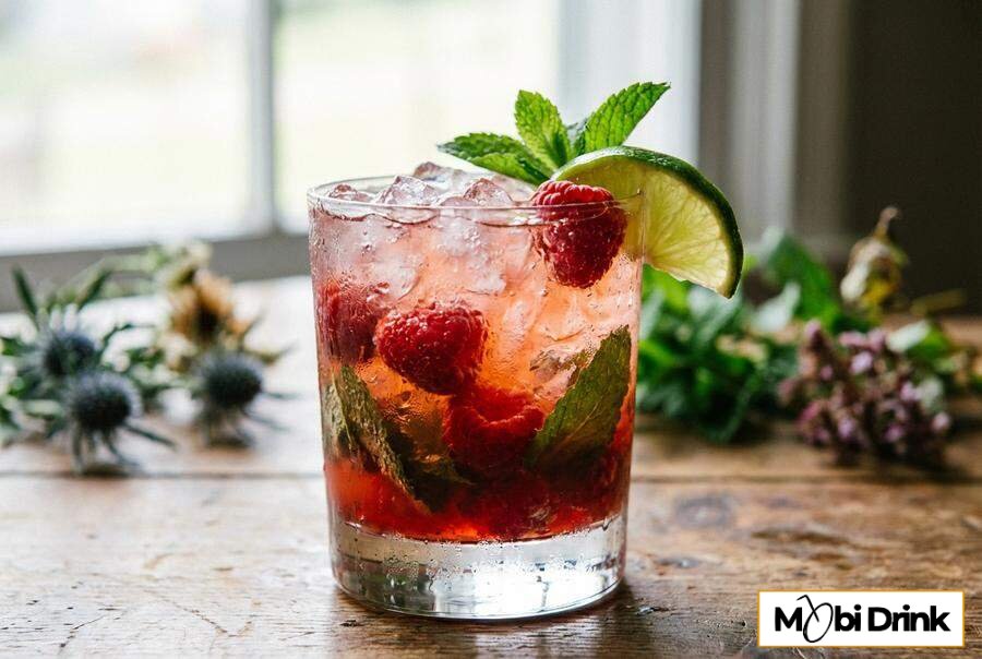 Orzeźwiające mojito z malinami i świeżą miętą