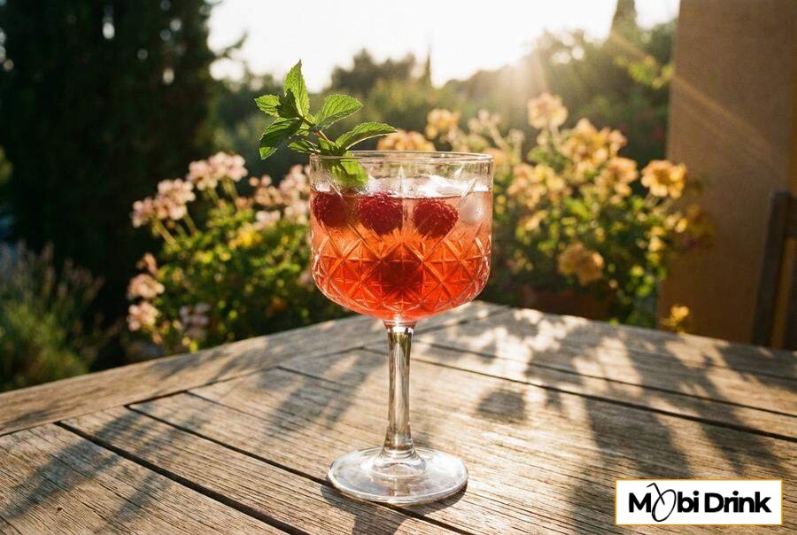 Malinowy Aperol Spritz z miętą