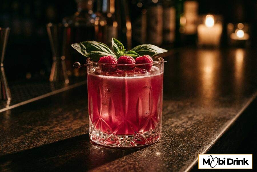 Malinowy koktajl gin basil smash